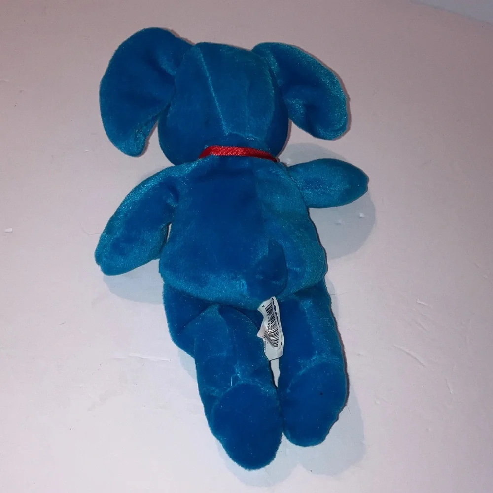 Beanpals Kellytoy Blue Elephant with Red Bow‎ Plush 9”